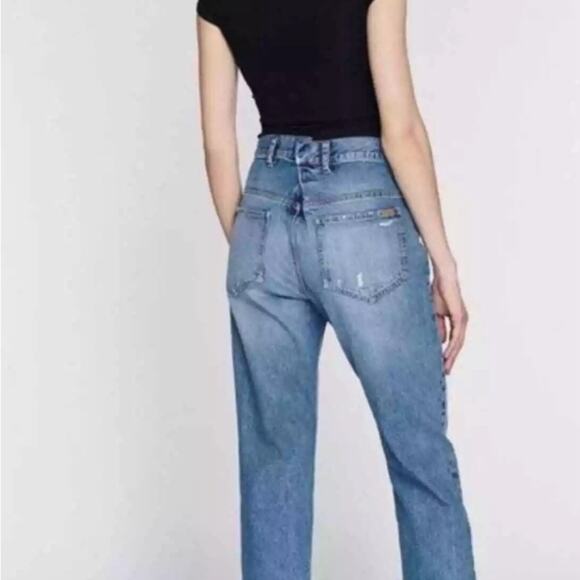 Marissa Webb Grant Straight Leg Jean Size 25 Black Stonewashed and Cinched back - Picture 10 of 10